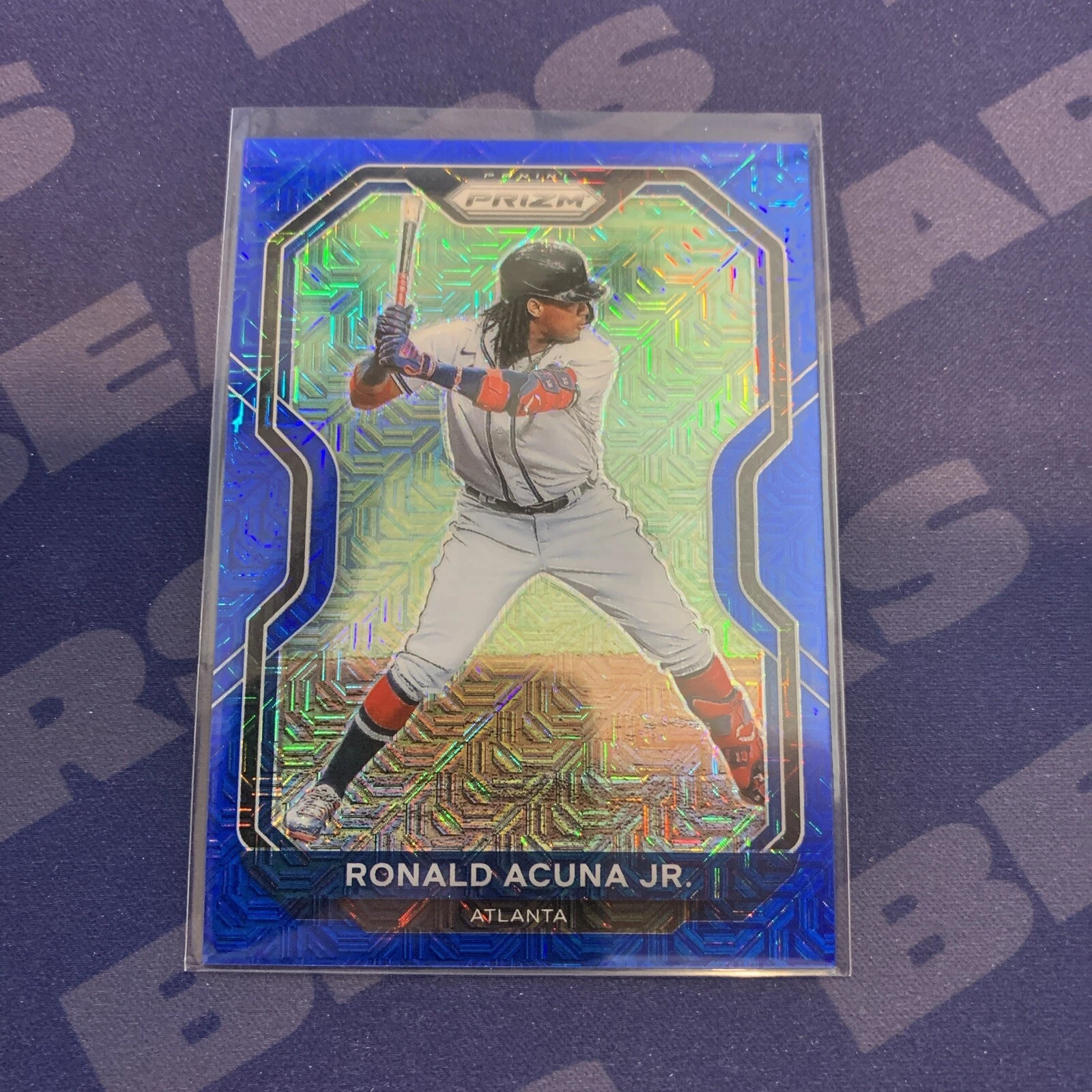 2021 Panini Prizm Blue Mojo #7 Ronald Acuna Jr /199 Atlanta Braves