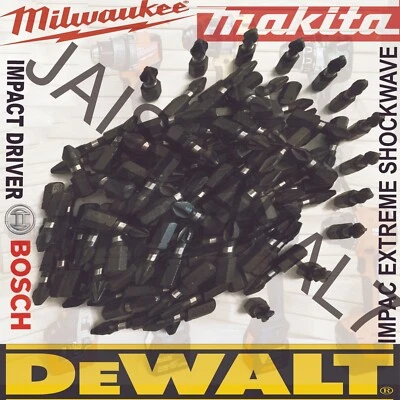 MAKITA DEWALT BOSCH MILWAULKEE IMPACT EXTREME SCREWDRIVER 50 X PZ2 DRILL BITS fit IMPACT DRIVERS POWER DRILL