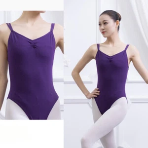 Women Girls Leotard Bodysuit Dancewear Sleeveless Gymnastics Practice Ballet - Picture 1 of 18