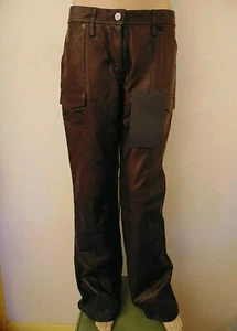 Nuevo con etiquetas Pantalón de Cuero Becerro Marrón Barbara Bui Talla 42 Venta al por menor $1,140 - Imagen 1 de 12