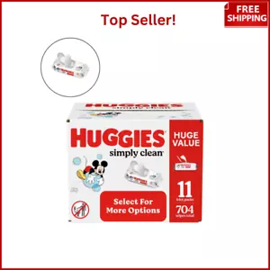Toallitas para bebés Huggies Simply Clean sin perfume, 11 paquetes de toallitas abatibles, 704 en total - Imagen 1 de 10
