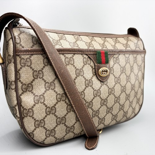 Borsa a tracolla Gucci Sherry Line Supreme in pelle PVC marrone borsa a tracolla in magazzino
