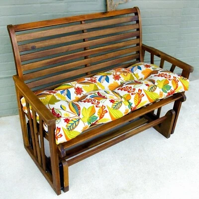 Cojín Columpio Porche Repuesto Banco Asiento Almohada Acolchada Patio 44" Floral Amarillo Foto 1 de 4