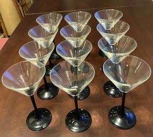 126) QT 12 BICCHIERI LUMINARC GAMBO NERO DA CHAMPAGNER ANNI 70 NUOVISSIMI FR. - Foto 1 di 7