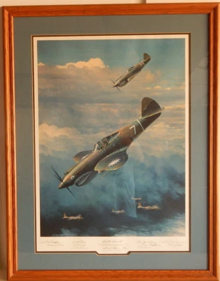 Flying Tigers P-40 Warhawks firmado por AVG "Next Time Get Them All" por Phillips Foto 1 de 4