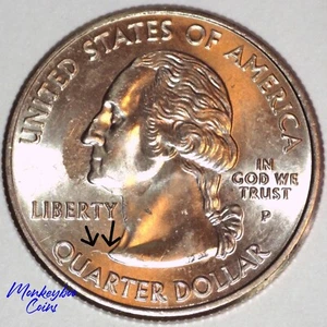 2006 P Nevada State Quarter - Stachelkopf Würfelriss - seltener Prägefehler - Bild 1 von 2