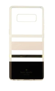 Kate Spade Flexible Hardshell Case for Galaxy Note8 - Pink/Gold/Blk/Clear Stripe - Picture 1 of 3