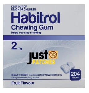 Habitrol Nicotine Gum 2 mg FRUIT Flavor (204 Pieces, 1 Box) NEW 08/2026 - Picture 1 of 2