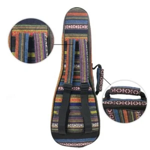 Ethnic Style Thicken Ukulele Bag Case Backpack 21 23 26 Inch Ukelele Mini Guitar - Picture 1 of 15