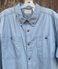 CE Schmidt Work Wear Men’s (L) Button Up  Short Sleeve Shirt Pockets 100% Cotton