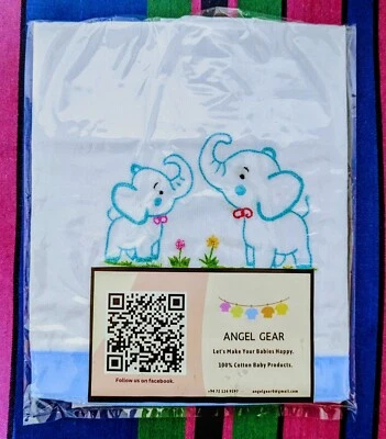 Toalla de bebé bordada 100 % algodón hecha a mano de lujo 18 x 18 pulgadas Foto 1 de 4