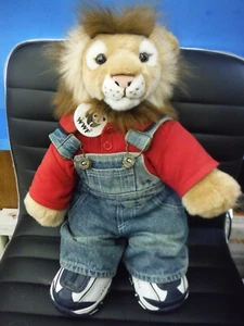 2003 BUILD-A-BEAR WORKSHOP WWF "LION" IN OVERALLS, SHIRT & SHOES - Picture 1 of 3