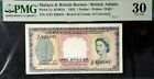 PMG 30 VF 1953 MALAYA & BRITISH BORNEO Admin. 1 Dollars Note(+FREE1 note)#19590