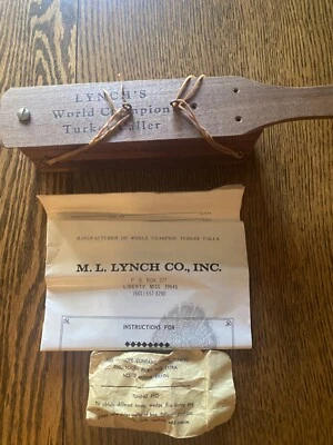 De colección ML Lynch Campeón del Mundo Turquía Llamar 102 Madera 1958 con Instrucciones de Caja Foto 1 de 4