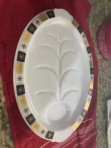 Milk Glass atomic burst meat platter - Picture 1 of 5
