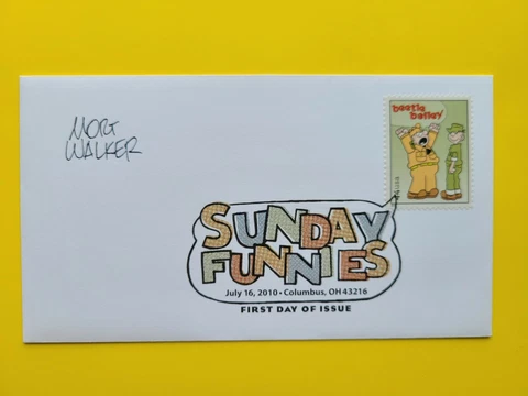 Mort Walker Hand Signed Autograph "Beetle Bailey" Postal FDC No Inscription ! Cover