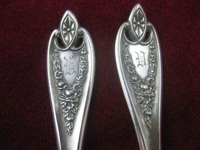 1847 Rogers 1911 OLD COLONY Two Tablespoons 7.25" Triple Plate  U or D Mono - Изображение 1 из 4