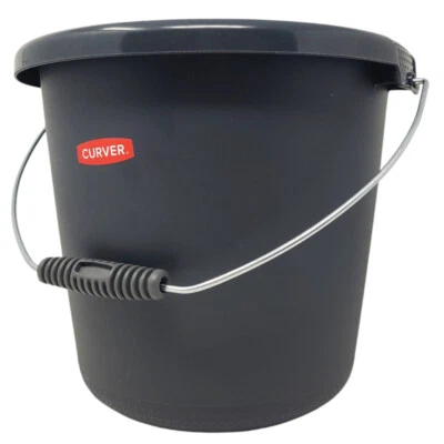 Curver Eimer 10 Liter anthrazit Henkel Griff Putzeimer Haushalt Cleaning - Bild 1 von 2