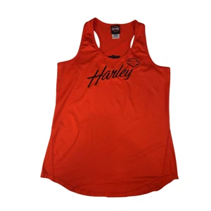 Woman’s Harley Davidson XL Tank Top Orange Outer Banks Nags Head Racer Back - Picture 1 of 11