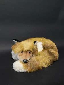 Vintage Steiff Ringel Fuzzy Fox Plush Stuffed Toy - Laying Curled Animal C4 - Picture 1 of 12