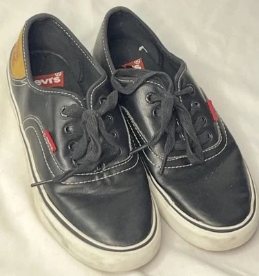 Zapatos deportivos Levis Turner Nappa para niños talla 5,5 jóvenes de cuero negro Foto 1 de 4
