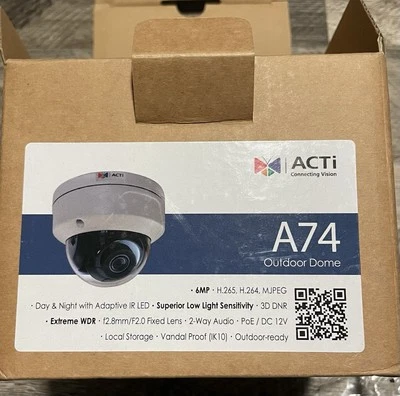 A74 6MP Outdoor Dome with DN, IR LED. - Image 1 of 3