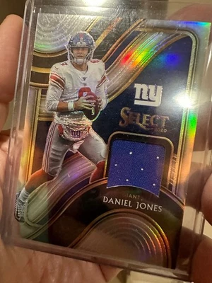 2020 Panini Select SILVER PRIZM Daniel Jones JERSEY PATCH # 43 / 99 - Image 1 of 2