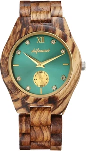 Orologio Da Uomo E Donne in Legno Analogico Al Quarzo Orologio Con Cinturino in  - Foto 1 di 12