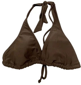 Top bikini marrón corbata cuello y espalda acolchado talla ajustable sin etiqueta talla pequeña LEER - Imagen 1 de 5