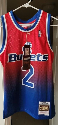 NEW CHRIS WEBBER Washington Bullets Mitchell & Ness Reload Jersey 94-95 Red SM Cover