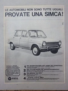 *ADVERTISING PUBBLICITA' Provate una SIMCA a partire da L.999.000 - 1969 - Foto 1 di 1