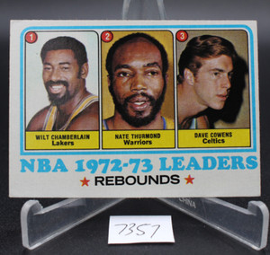 1973-74 Topps - League Leaders #157 Wilt Chamberlain, Nate Thurmond, Dave Cowens