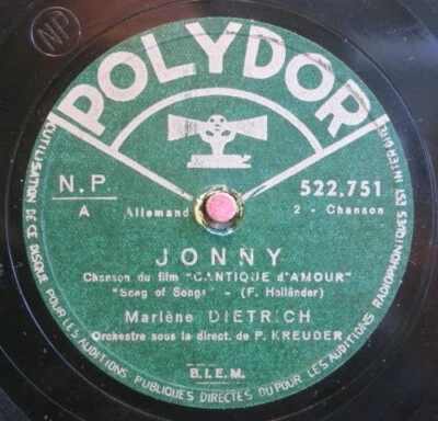 Marlene Dietrich 78 RPM / Jonny & Peter (02-0525-KT) - Bild 1 von 2