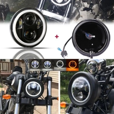 5.75" LED Headlight Turn Signal For Honda Shadow Spirit ACE VT VLX 600 750 1100 Foto 1 de 4