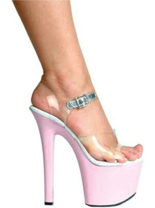 Ellie Shoes E-711-Flirt-C 7 Heel Clear Bottom Sandal - Picture 1 of 5