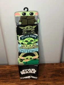 Nuevo Star Wars 6 Par de CALCETINES DE TRIPULACIÓN Hombre Talla 8-12 Bioworld Mandalorian Baby Yoda - Imagen 1 de 10