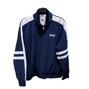 FILA Womens Plus Size 1X Jovia Navy Blue White Zip-Front Logo Track Jacket NWT - Picture 1 of 5