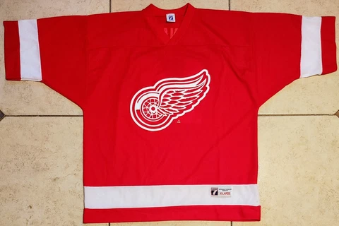 Vintage Logo 7 NHL Jersey Detroit Red Wings Shanahan #14 Size XL Cover