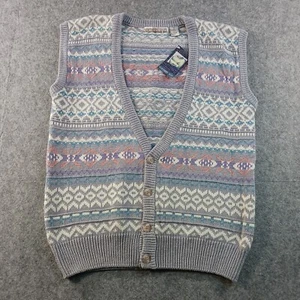 Northern Isles Full Zip Vest Mens XL Aztec Western Grandpa Hong Kong VTG - Picture 1 of 13