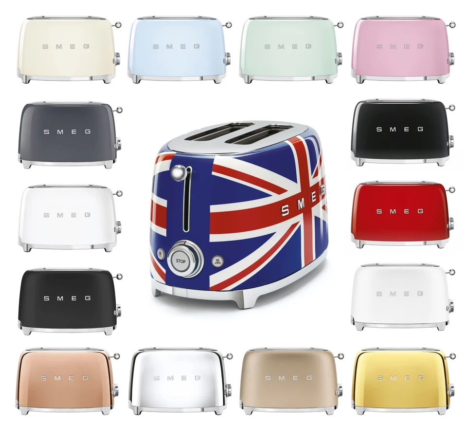 SMEG Toaster 2-Schlitz-2-Scheiben-Toaster Kompakt Auswahl Farbe TSF01 - Bild 1 von 1