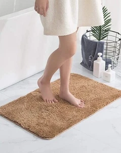 Bath Mat for Bathroom Camel Absorbent Non Slip Soft Machine Washable Shower Rug - Picture 1 of 6