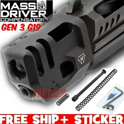 Strike Industrie Mass Driver Compensator for Glock Gen 3 Model 19 G19 Comp Black