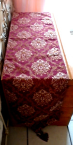 Table Runner Reversible Tapestry Style Elegant Design with Tassel Accents