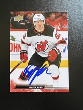 Jesper Bratt SIGNED 2022-23 Upper Deck Series 1 Devils GTP