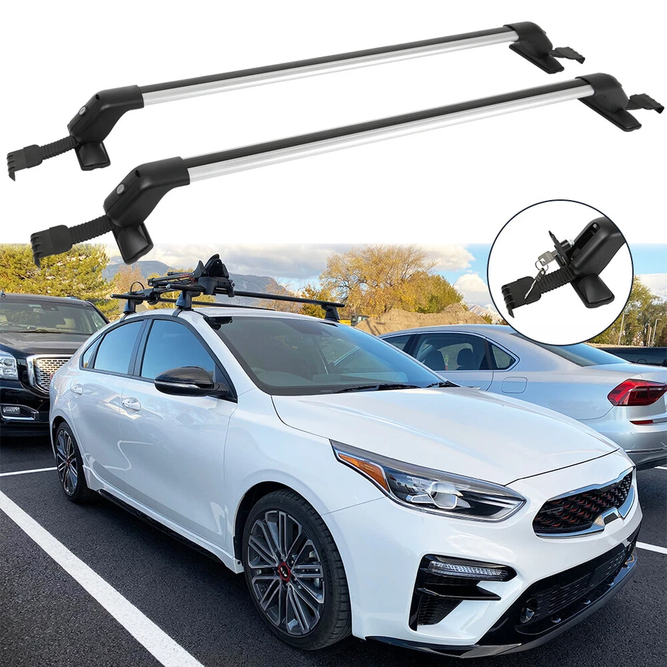 Portaequipajes barra transversal techo superior 42,5" con bloqueo para Kia Forte Koup 2010-17 Foto 1 de 4