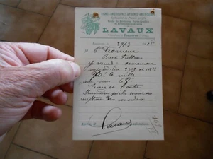 KARTE Pflanzen Transplantation französisch amerikanischer Weinberge LAVAUX Winzer mit Donner 1912 - Bild 1 von 2