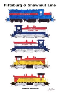 Póster de Locomotoras Pittsburg & Shawmut 11""x17"" firmado por Andy Fletcher - Imagen 1 de 1