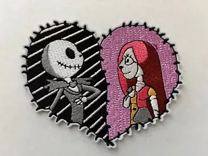 Nightmare Before Christmas Jack & Sally herzförmiger Aufnäher Verkäufer aus den USA NEU - Bild 1 von 2