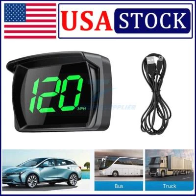 GPS Digital Speedometer Car Truck Motorcycle Head Up Display Odometer HUD MPH - Image 1 of 4