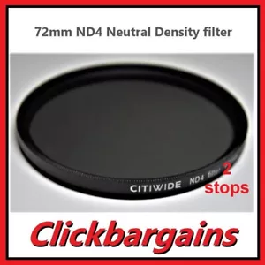 72mm ND4 Neutral Density Camera Lens Filter 72 mm ND 4 Canon Nikon Olympus Sony - Picture 1 of 10